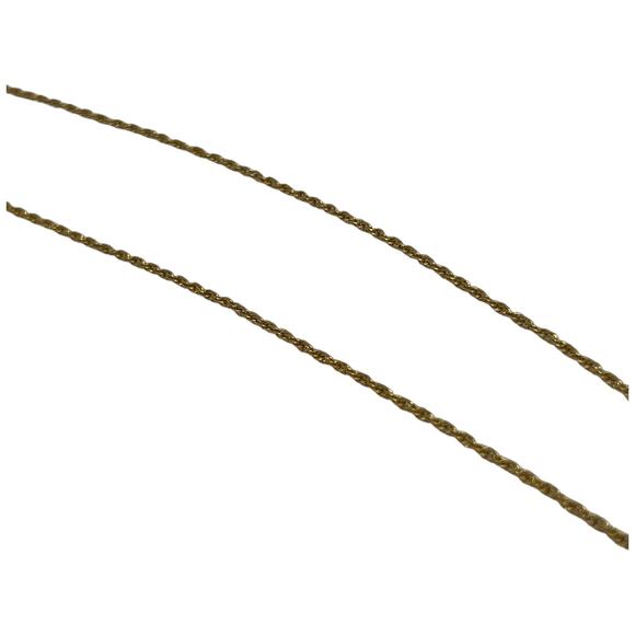 Delicate Gold Tone Chain Necklace Simple Minimalist Rope Twist Long 24 inch - Picture 10 of 12